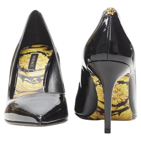 versace barocco patent leather pumps